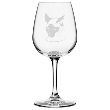 Traditional Siamese, Face Cat All Purpose 12.75oz. Libbey Wine Glass