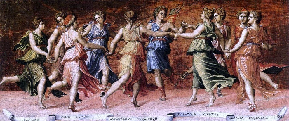 Baldassare Peruzzi Apollo and the Muses Premium Canvas Print