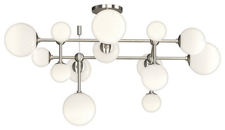 Sonneman 2069 Sabon 15 Light 36"W LED Semi-Flush Ceiling Fixture - Satin Nickel