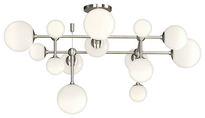 Sonneman 2069 Sabon 15 Light 36"W LED Semi-Flush Ceiling Fixture - Satin Nickel