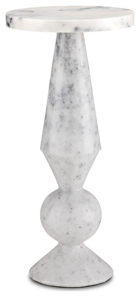 Quince White Marble Accent Table