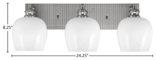 Edge 3-Light Bath Bar, Brushed Nickel Finish, 6" White Marble Glass