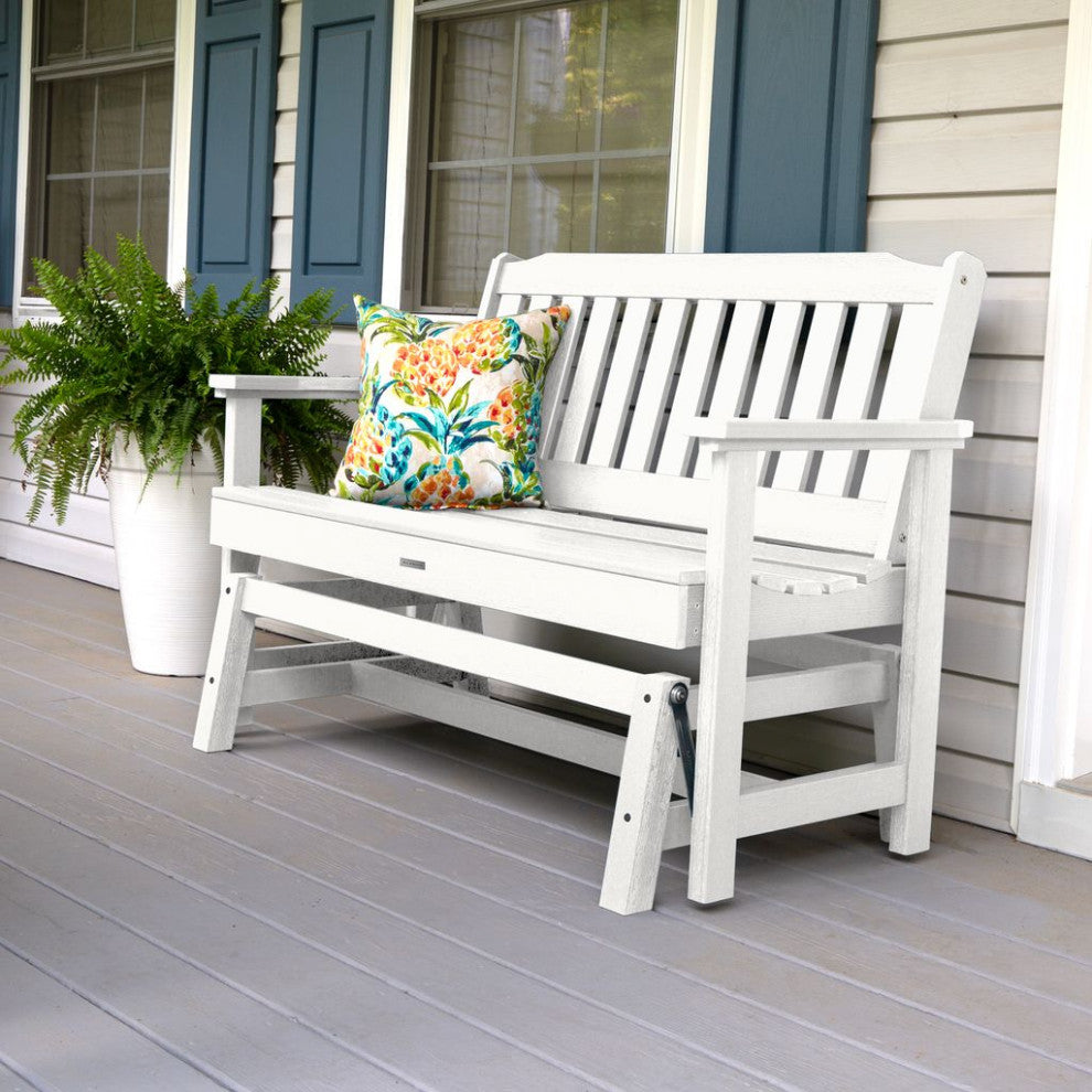 Lehigh Garden Gliding Bench 4', White