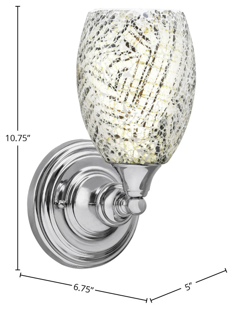 1-Light Wall Sconce, Chrome/Natural Fusion