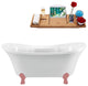 68" Streamline N903PNK-BGL Clawfoot Tub and Tray With Internal Drain