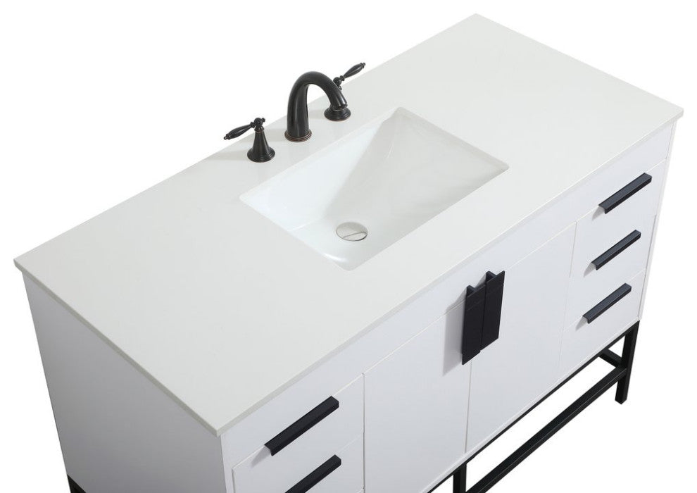 Home Living 22" Modern White-Light Bathroom Vanity