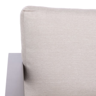 Safavieh Couture Donaldo Aluminum Outdoor Chair, Dark Grey/Beige