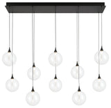 Iissa 10L 47" Black Clear Chandelier