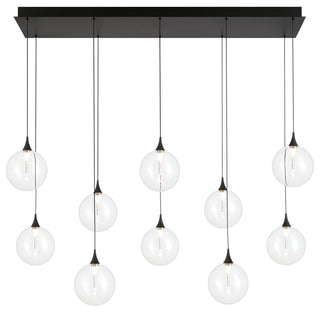 Iissa 10L 47" Black Clear Chandelier