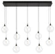 Iissa 10L 47" Black Clear Chandelier