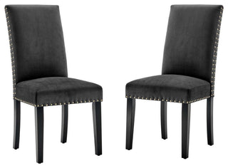 Parcel Performance Velvet Dining Side Chairs, Set of 2 Charcoal