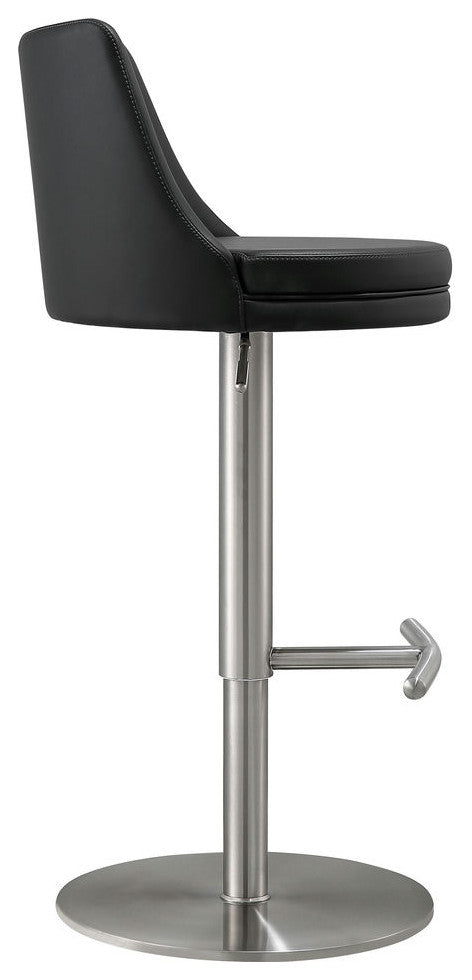 Reagan Black and Silver Adjustable Stool