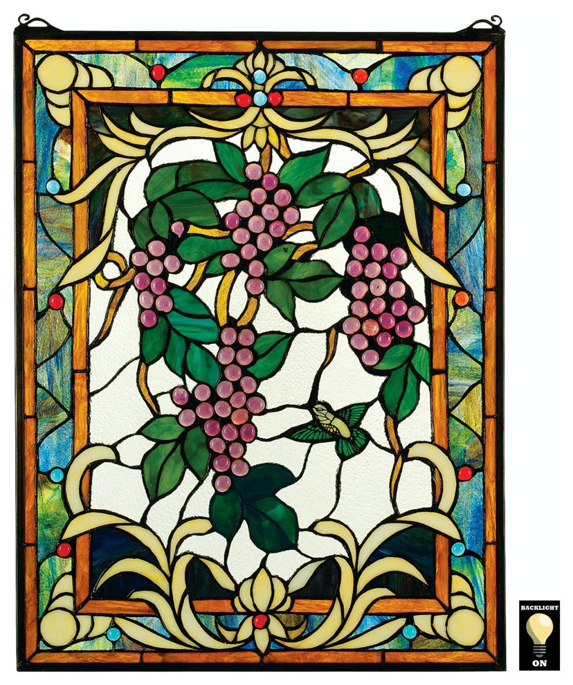 Grape Vineyard Stained Glass Window