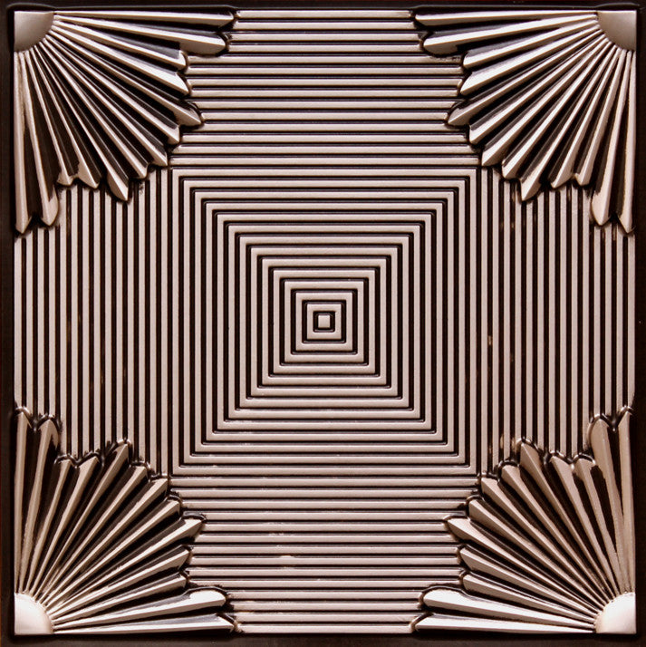 24"x24" PVC Faux Tin Ceiling Tiles, Glue-up or Drop-in, Set of 6, Gold
