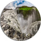 Dettifoss Waterfall Iceland Panorama, Landscape Round Wall Art, 38"