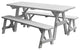 Pine Traditional Table With 2 Benches, White, 5 Foot, 2 Benches