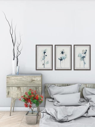 Midnight Blossoms IV Triptych, Set of 3, 12x18 Panels