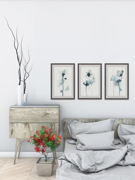 Midnight Blossoms IV Triptych, Set of 3, 12x18 Panels