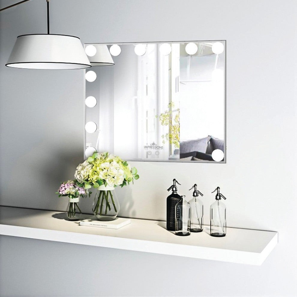 Hollywood Touch Duo Tone Wide LED Makeup Mirror, Silver