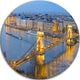 Chain Building And Parliament In Budapest, Disc Metal Wall Art, 23"