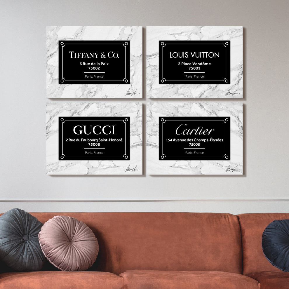 "Prestige Brand"Frameless Reverse Printed Tempered Glass Wall Art Set of 4