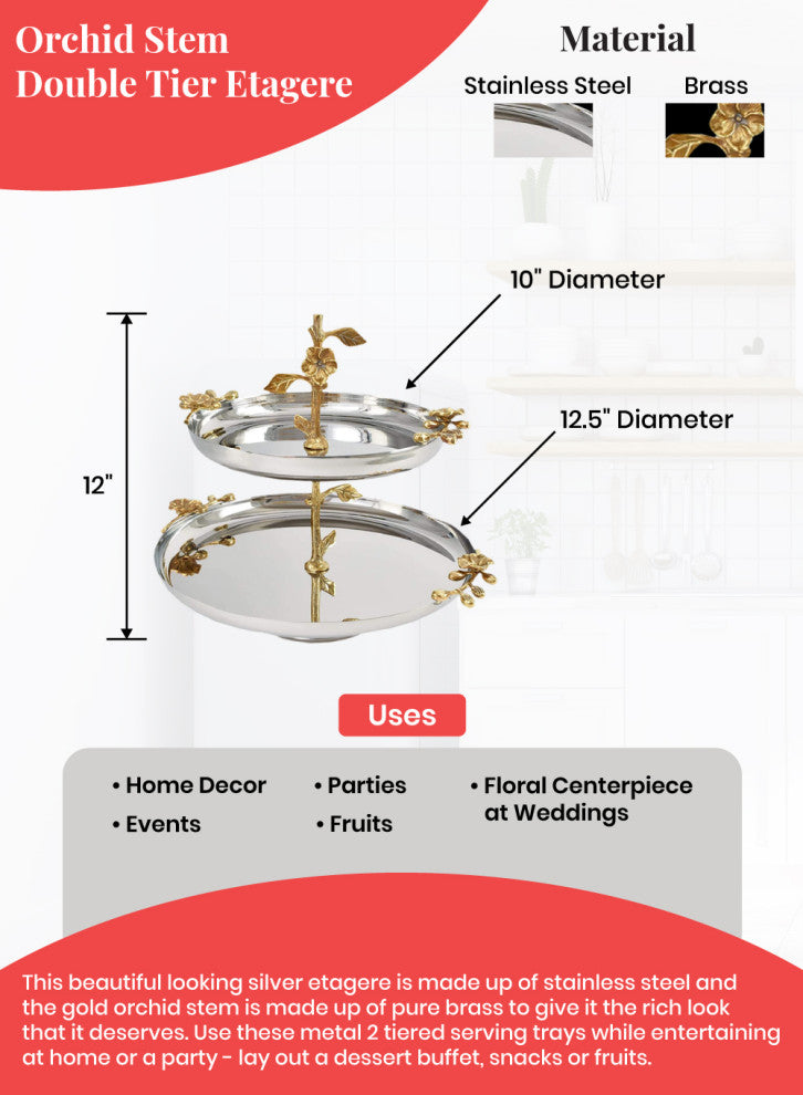 Orchid Stem Double Tier Etagere