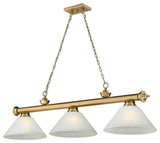 Zlite 2306-3RB-AWL14 3-Light Billiard, White Linen