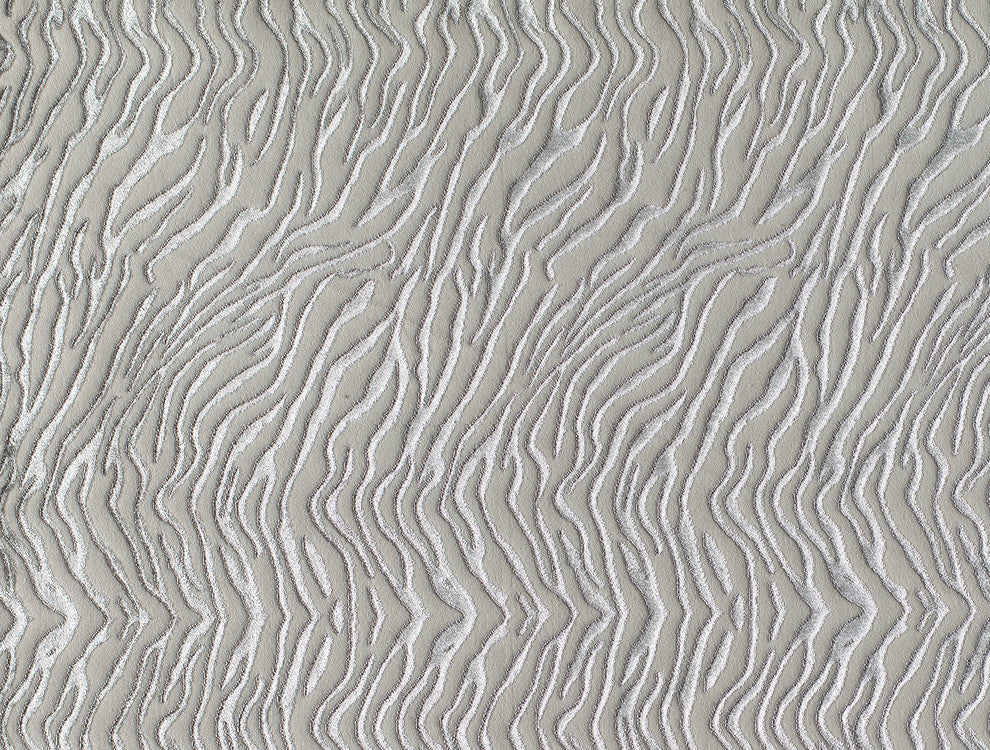 Natura Transitional Modern Animal Print Area Rug, White Tiger, 5'' X 7''