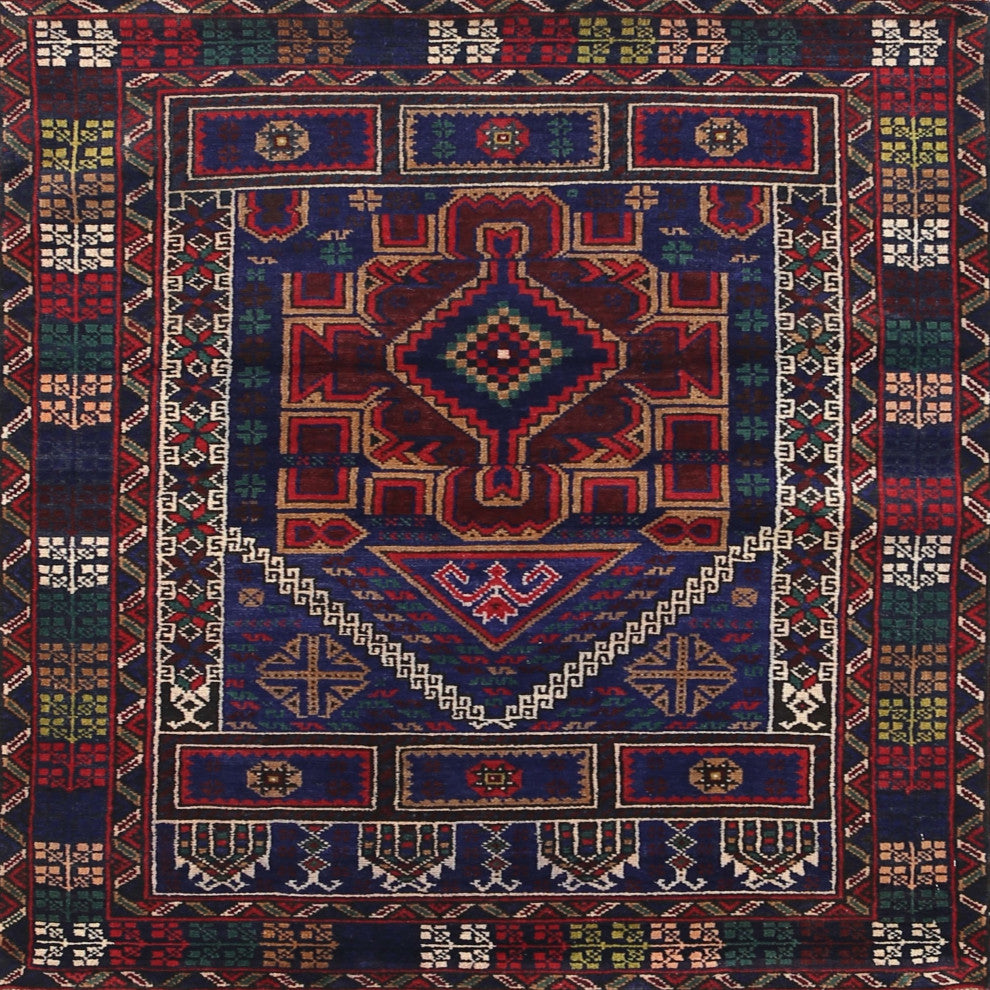 Ahgly Company Indoor Square Traditional Area Rugs, 4' Square