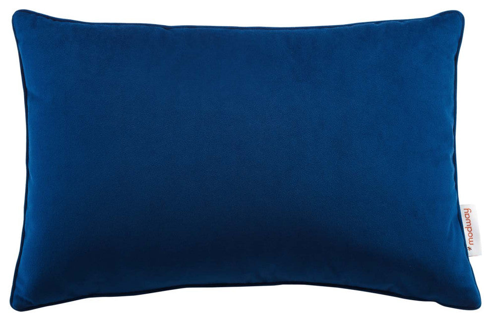 Enhance 18" Lumbar Performance Velvet Throw Pillow, Navy