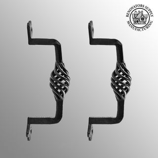 Renovators Supply 2 Pack 5.5" Black Birdcage Cabinet Pull Wrought Iron Handles
