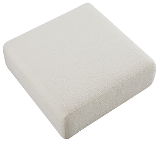 Hangove Upholstered Boucle Ottoman, Cream Boucle