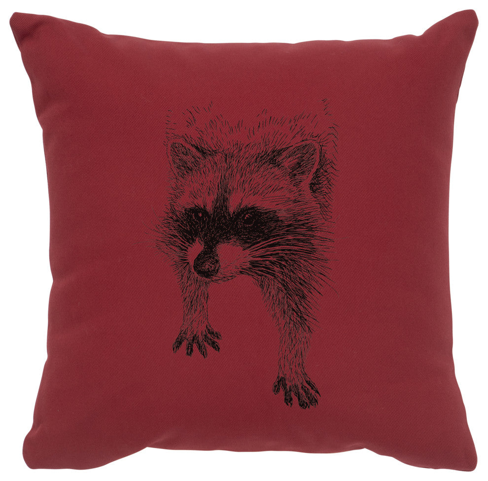 Image Pillow 16x16 Raccoon Cotton Brick