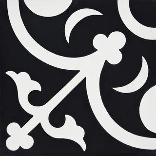Nador Handmade Cement Tile, Black/White, Sample