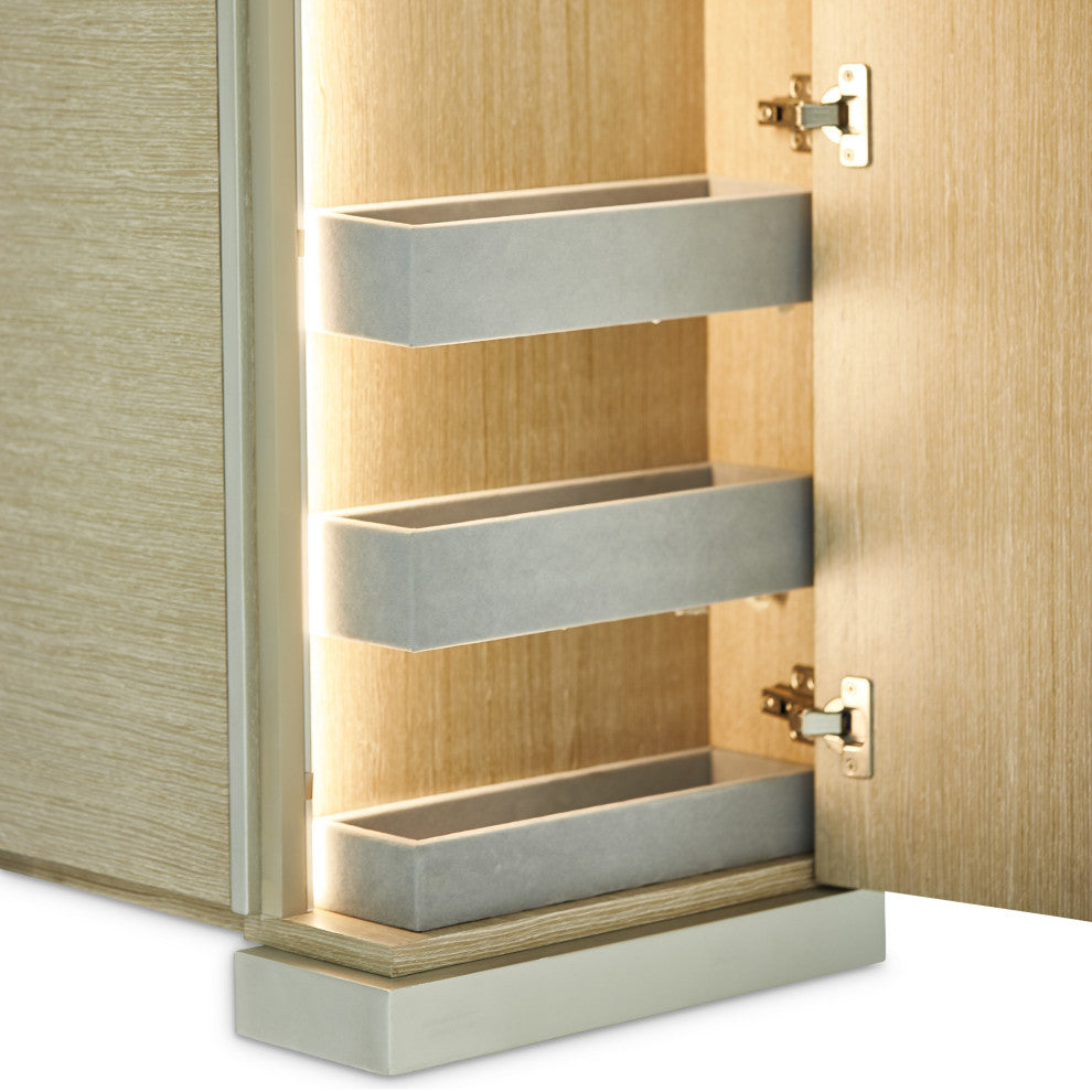 Laguna Ridge Modern Sideboard with LED Lighting - Washed Oak