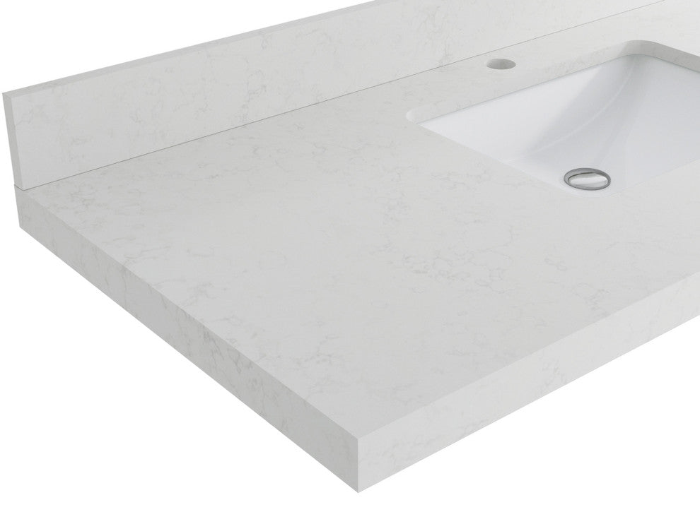 Madison Teak 30 Single Sink Bath Vanity in Light Natural 2" Carrara Quartz