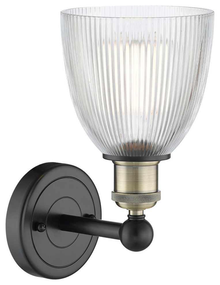 Castile 1-Light 6" Sconce, Black Antique Brass Finish, Clear Shade
