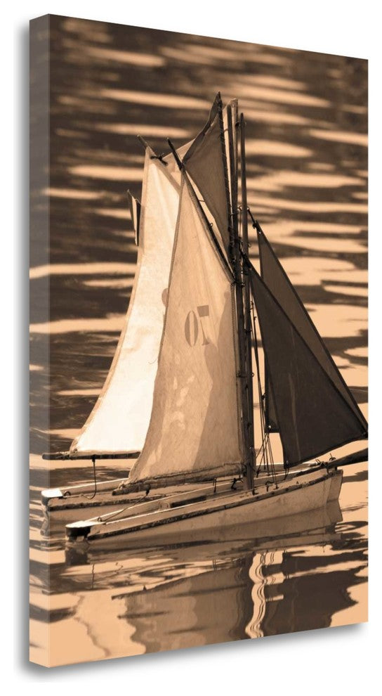 "Les Petits Bateaux II" By Marina Drasnin Gilboa, Giclee on Gallery Wrap Canvas