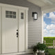 Livex Sheridan 1 Light Black/Brushed Nickel Candles Small Outdoor Wall Lantern
