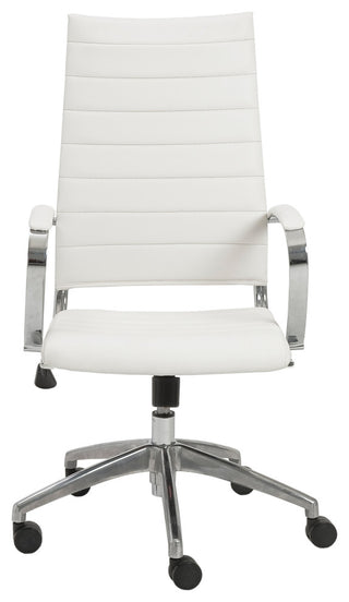 Axel High Back Office Chair, White With Aluminum Base