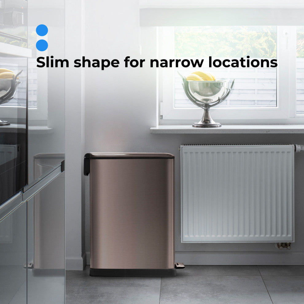 Home Zone Living 13 Gallon Kitchen Trash Can, Dual Compartment Recycle, 50 Liter