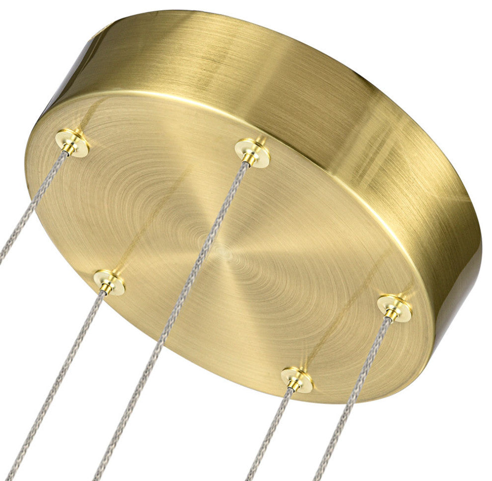 Sienna 5-Light ETL Certified Integrated LED Chandelier Lighting Fixture, Brass