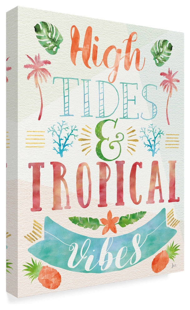 Jess Aiken ''Words Of Paradise Iii'' Canvas Art, 14"x19"