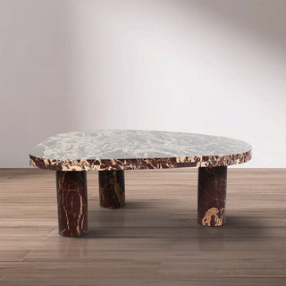 Messina Marble Coffee Table, Burgundy