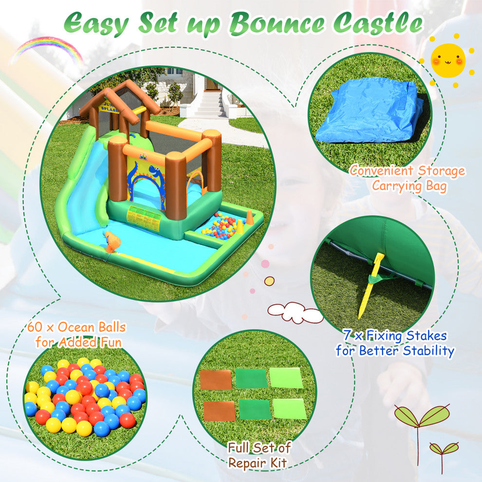 Bountech Inflatable Waterslide Bounce House Climbing Wall without Blower