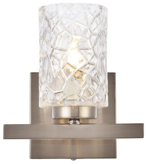 Living District Cassie 1-Light Bath Sconce Satin Nickel