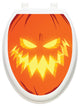 Jack-O-Lantern Toilet Tattoos Seat Cover, Vinyl Lid Decal, Halloween Bathroom , Elongated