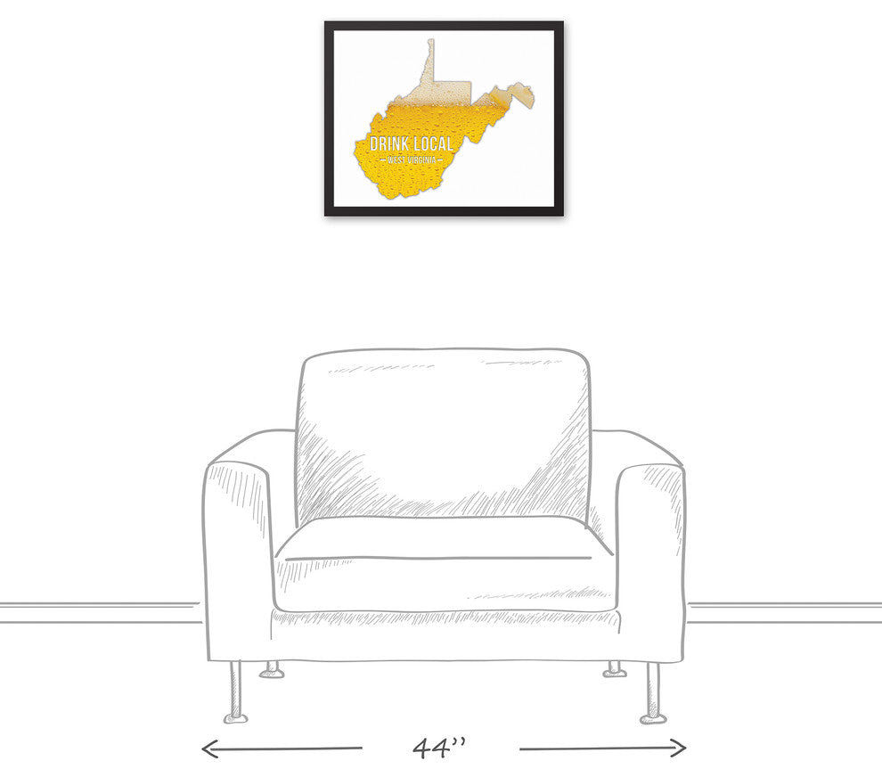 West Virginia Drink Local Beer Wall Art, Framed Canvas