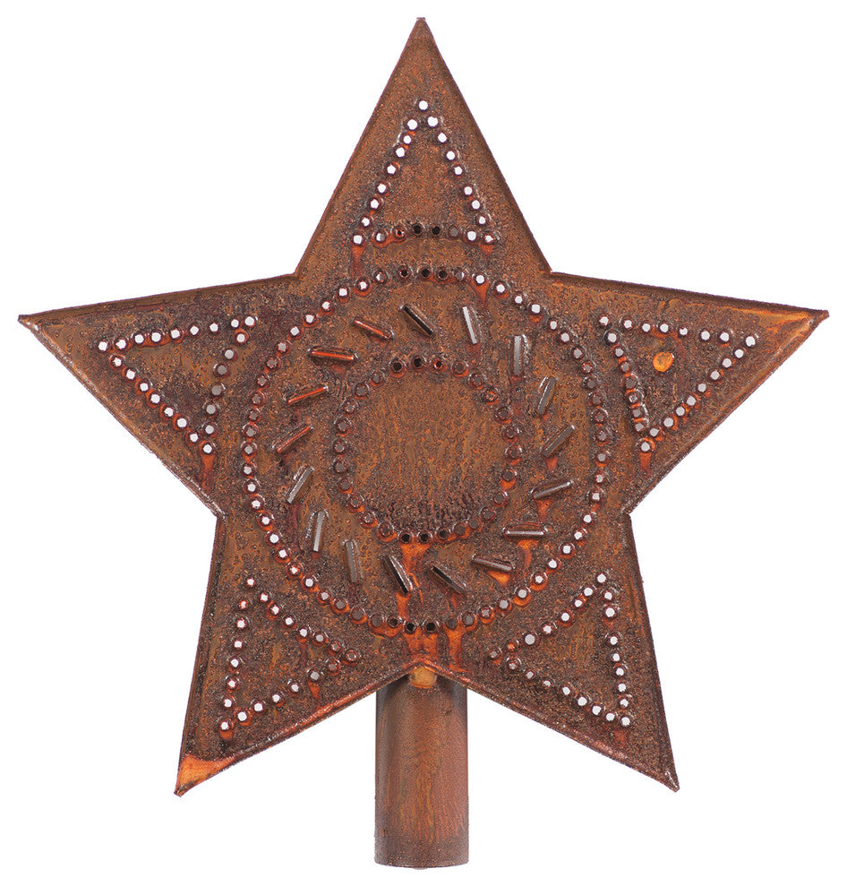 Star Tree Topper in Rustic Tin