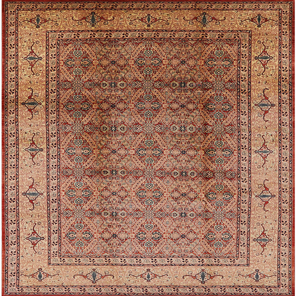 Ahgly Company Indoor Square Mid-Century Modern Area Rugs, 7' Square
